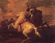 Francesco Simonini Two battle ends horseman France oil painting artist